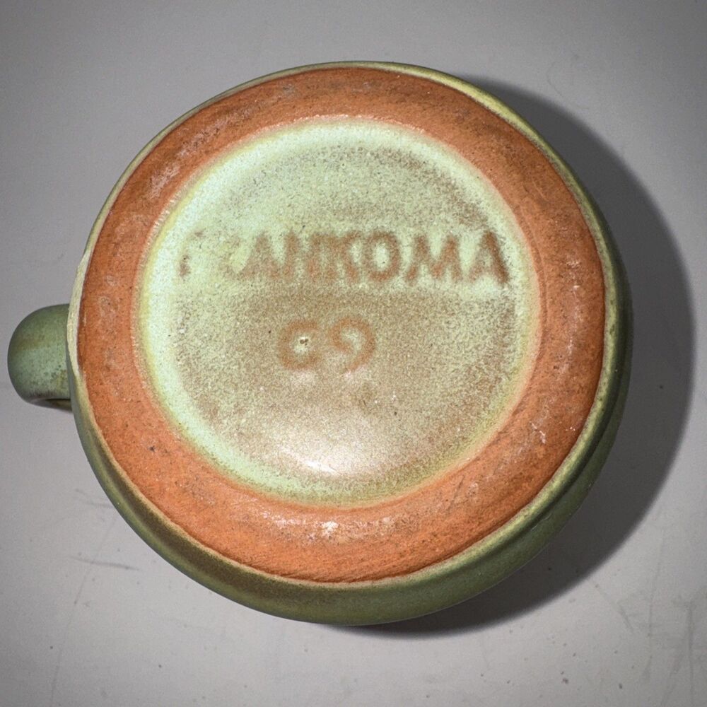 Frankoma Double Trigger Finger Blue Gray Coffee Mug Pottery C9 - Picture 8 of 8